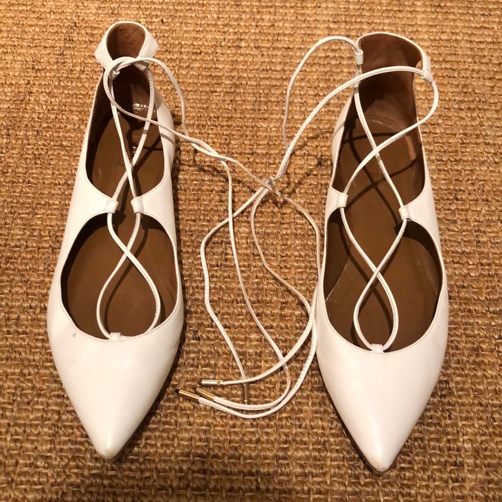 Aquazzura Christy Lace Up Flats - Picture 3 of 9